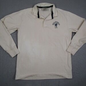 Polo Jeans Co Ralph Lauren Mens Cream Long Sleeve Rugby Shirt Graphic 67 Large
